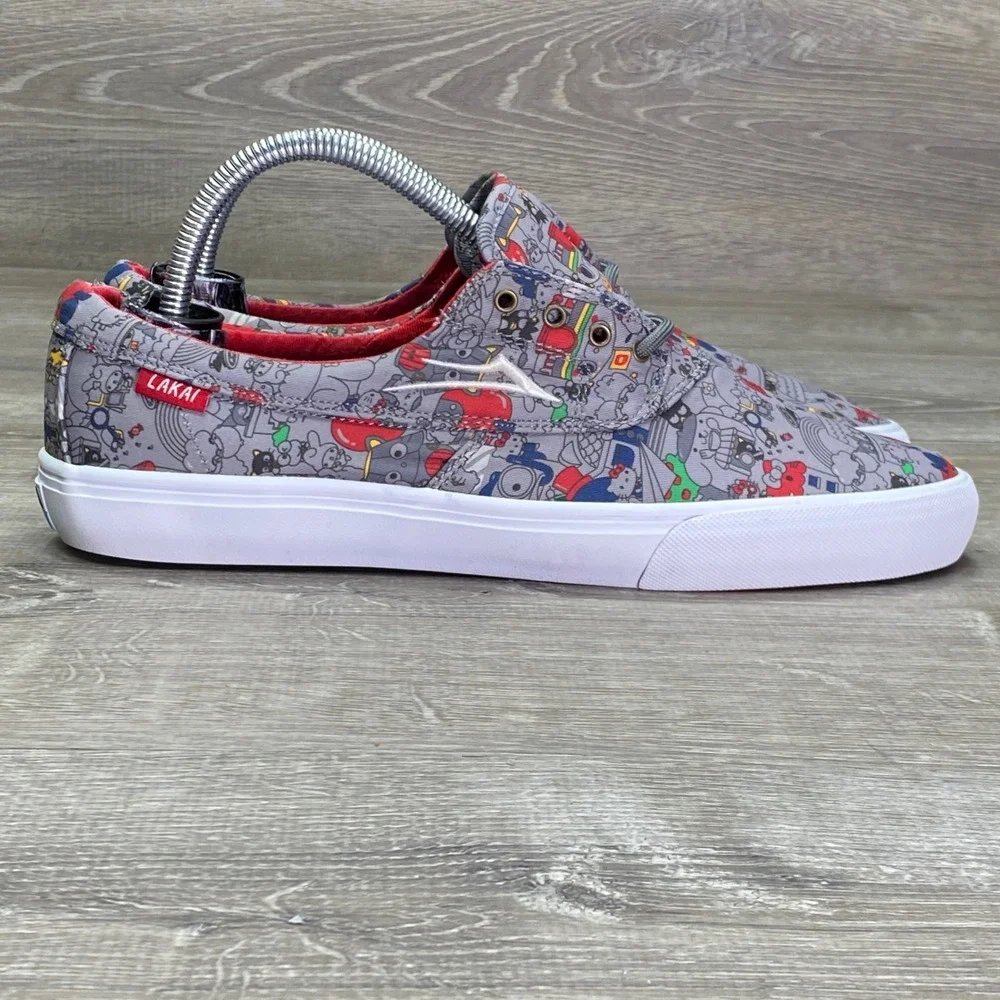 Lakai Camby Skate Shoes Mens 10 Grey Hello Sanrio Character Print Sneakers